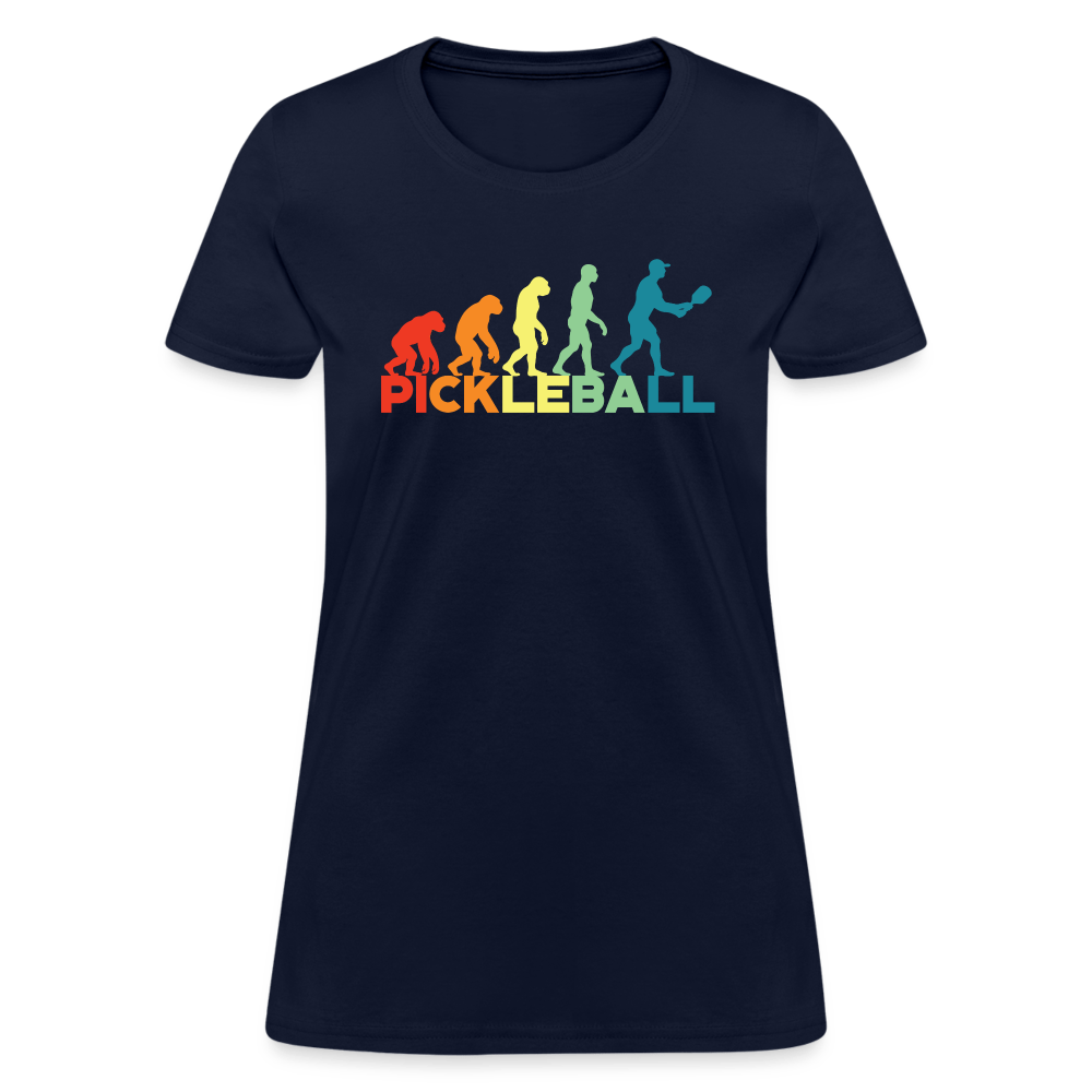 Pickleball Evolution Women's Contoured T-Shirt - navy