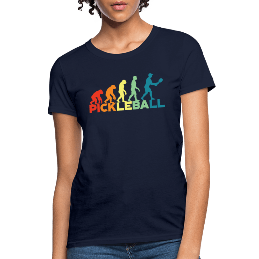 Pickleball Evolution Women's Contoured T-Shirt - navy