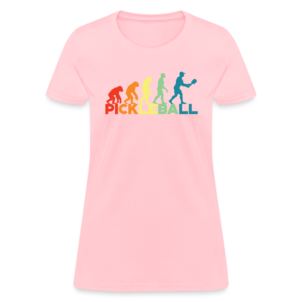 Pickleball Evolution Women's Contoured T-Shirt - pink