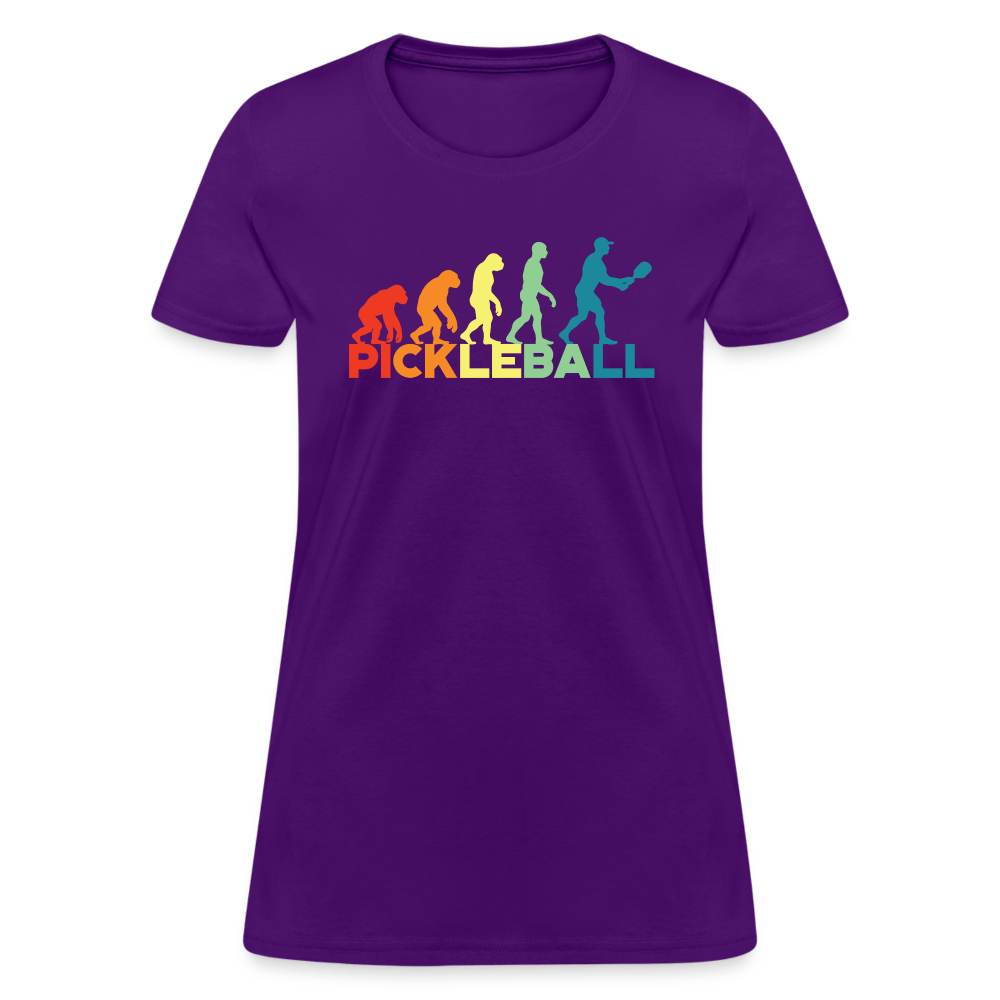 Pickleball Evolution Women's Contoured T-Shirt - purple