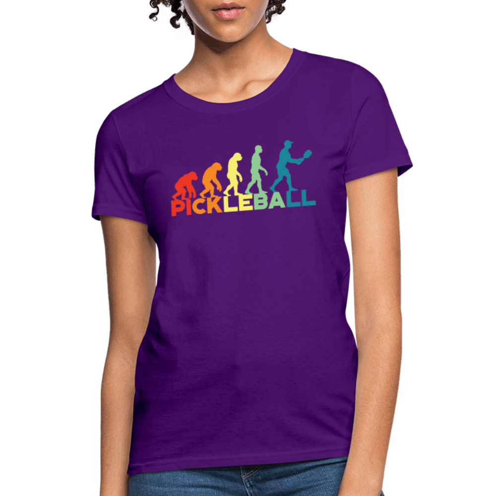 Pickleball Evolution Women's Contoured T-Shirt - purple