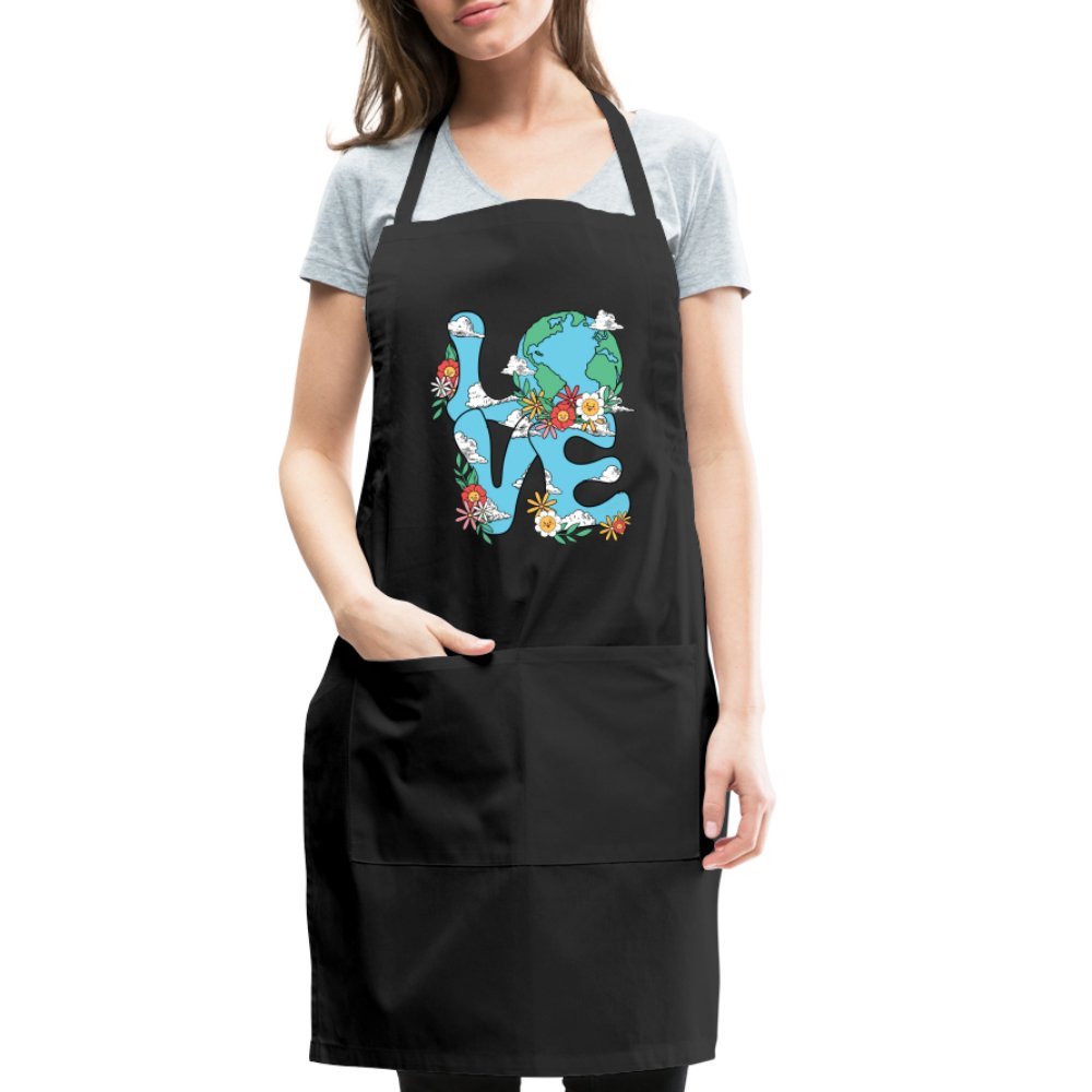 Planet's Natural Beauty Earth Day Adjustable Apron - black