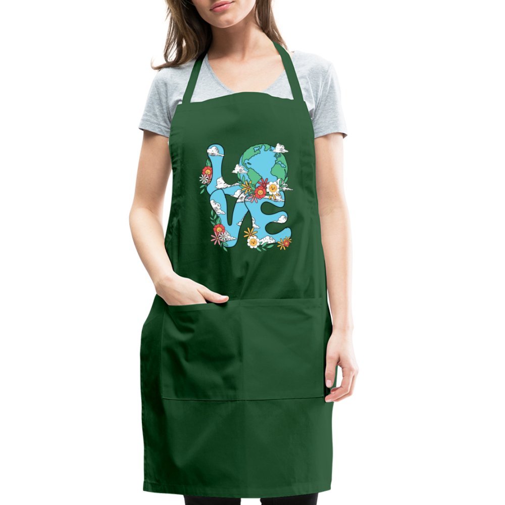 Planet's Natural Beauty Earth Day Adjustable Apron - forest green