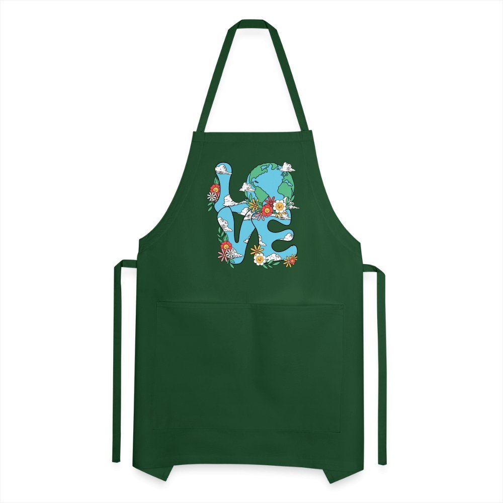 Planet's Natural Beauty Earth Day Adjustable Apron - forest green