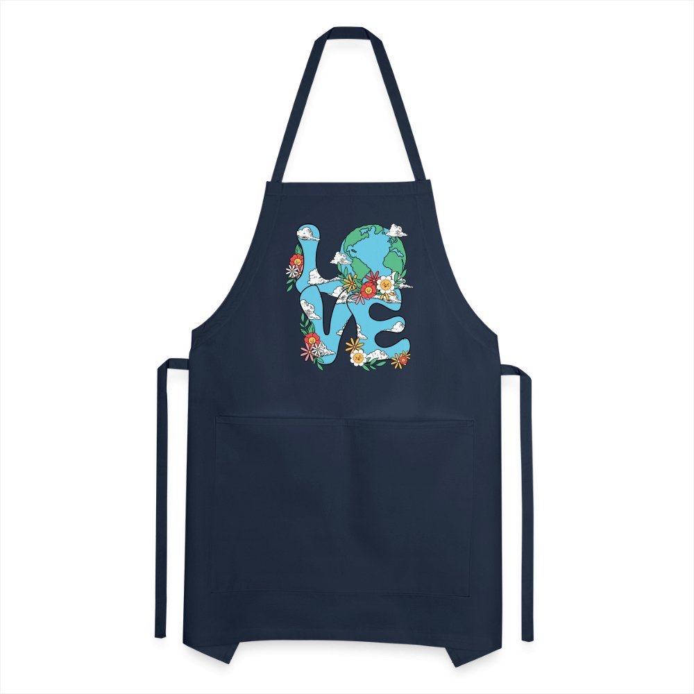 Planet's Natural Beauty Earth Day Adjustable Apron - navy