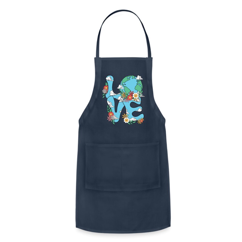 Planet's Natural Beauty Earth Day Adjustable Apron - navy