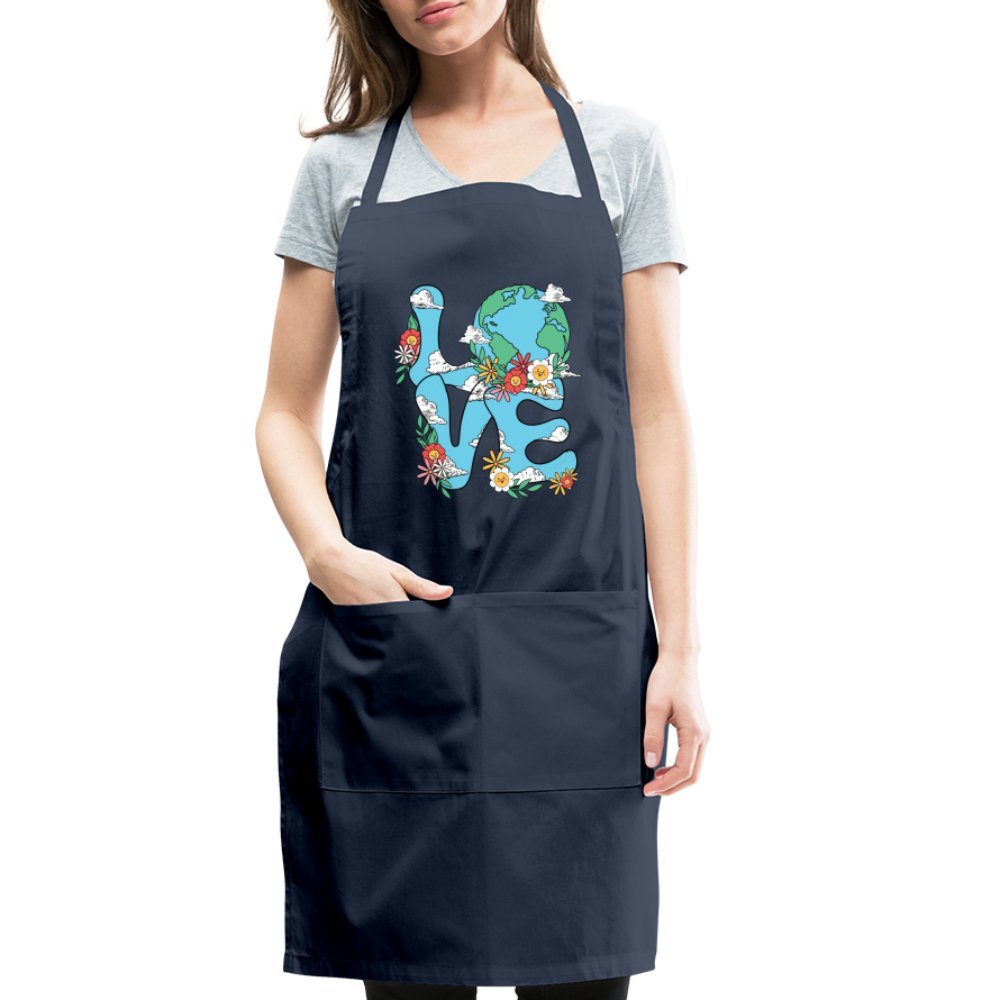 Planet's Natural Beauty Earth Day Adjustable Apron - navy