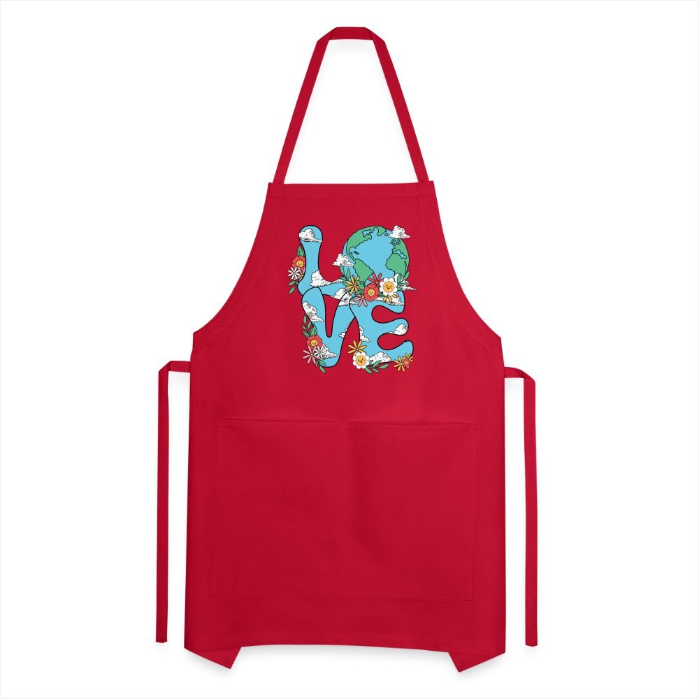 Planet's Natural Beauty Earth Day Adjustable Apron - red