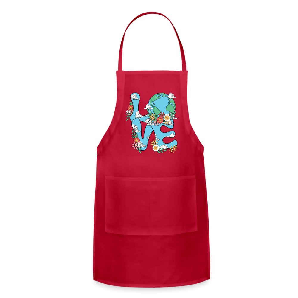 Planet's Natural Beauty Earth Day Adjustable Apron - red