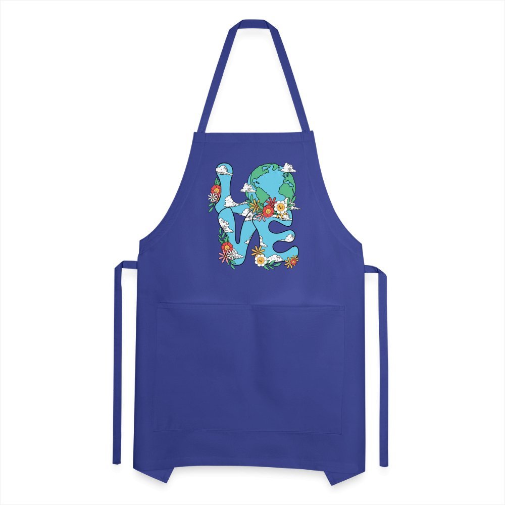 Planet's Natural Beauty Earth Day Adjustable Apron - royal blue