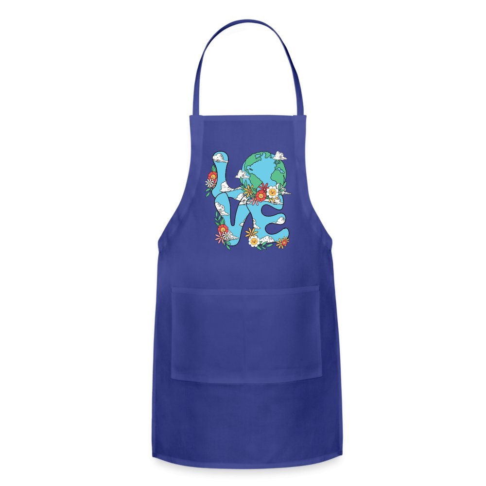 Planet's Natural Beauty Earth Day Adjustable Apron - royal blue