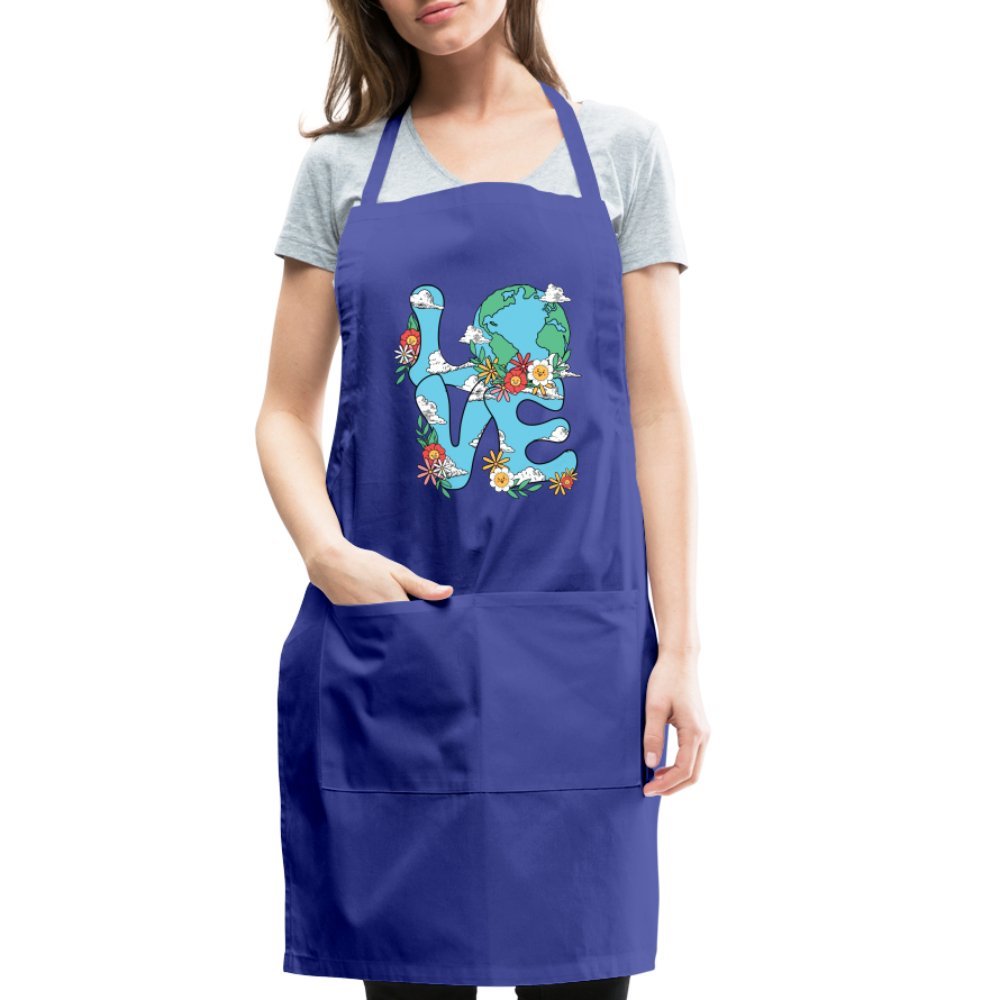 Planet's Natural Beauty Earth Day Adjustable Apron - royal blue