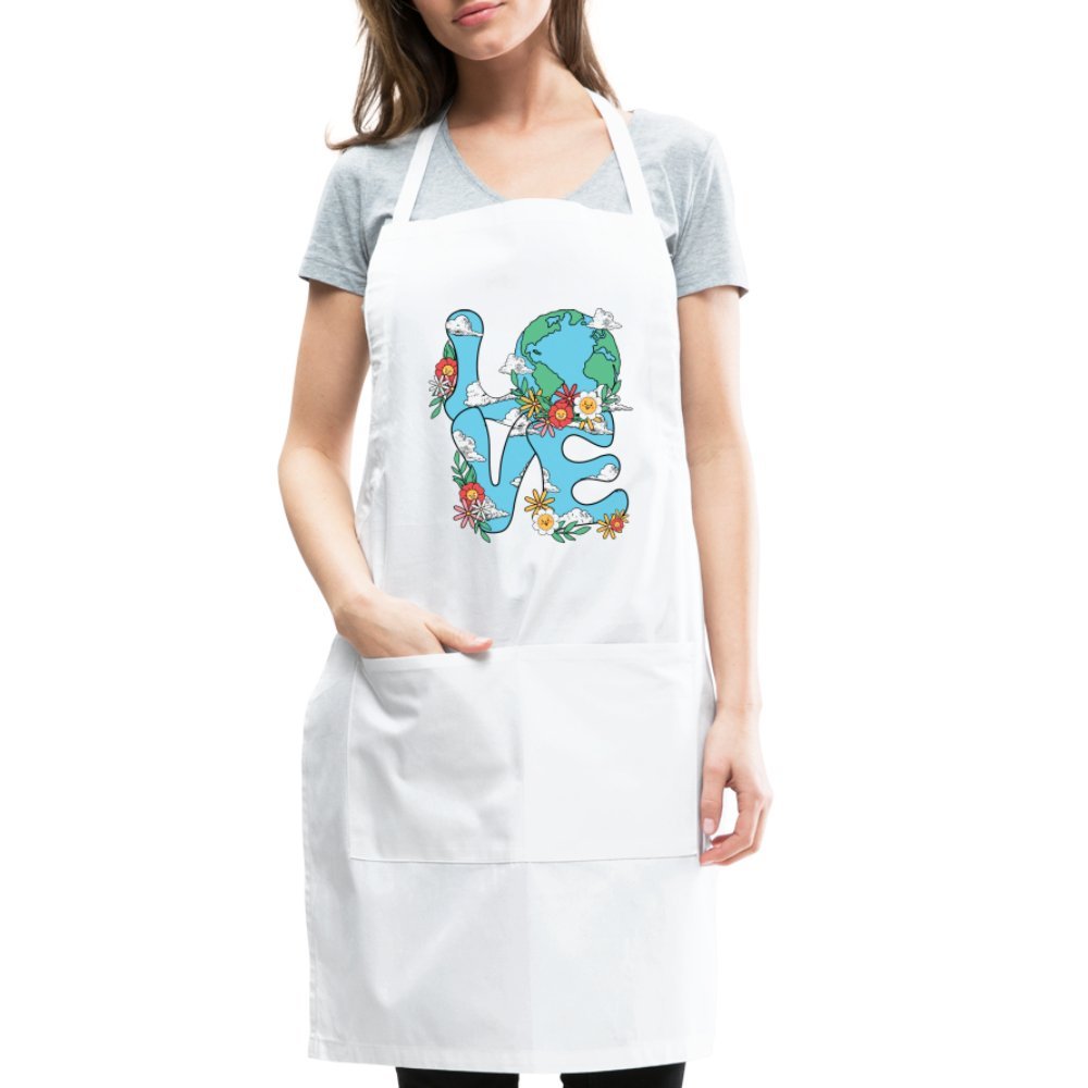 Planet's Natural Beauty Earth Day Adjustable Apron - white