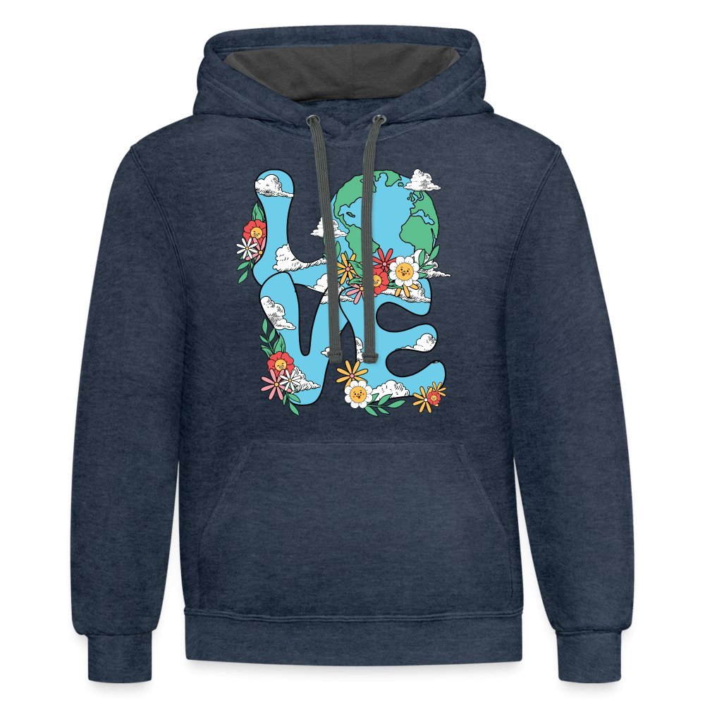 Planet's Natural Beauty Hoodie (Earth Day) - indigo heather/asphalt