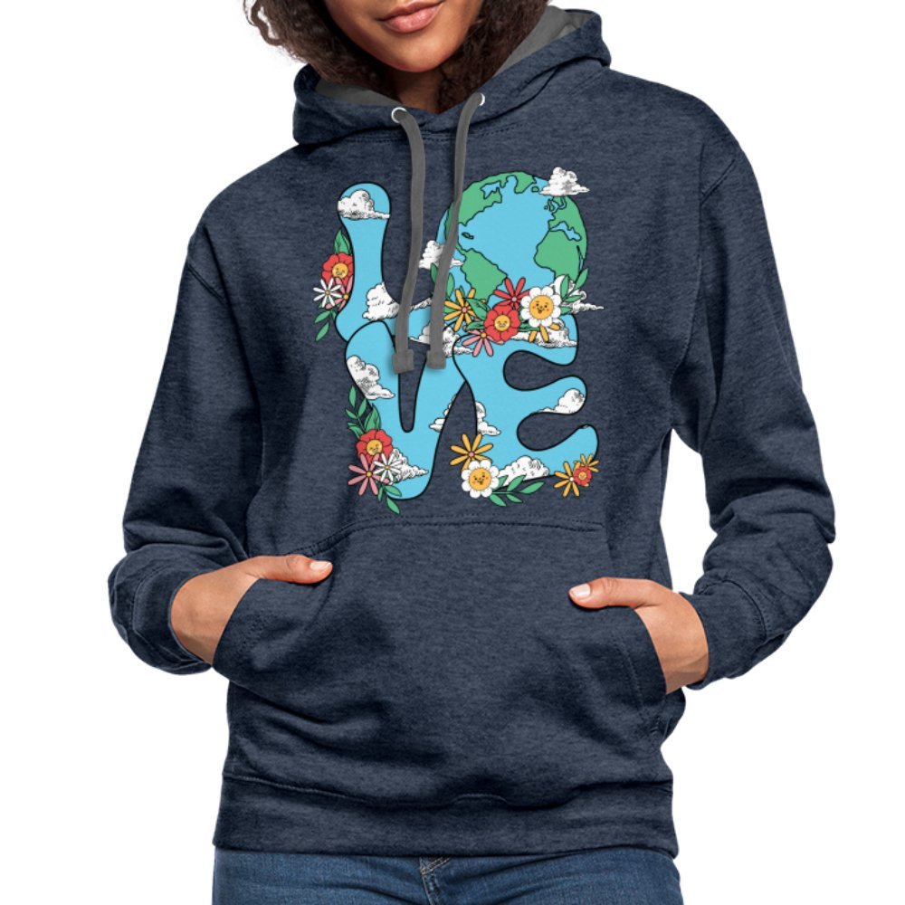 Planet's Natural Beauty Hoodie (Earth Day) - indigo heather/asphalt