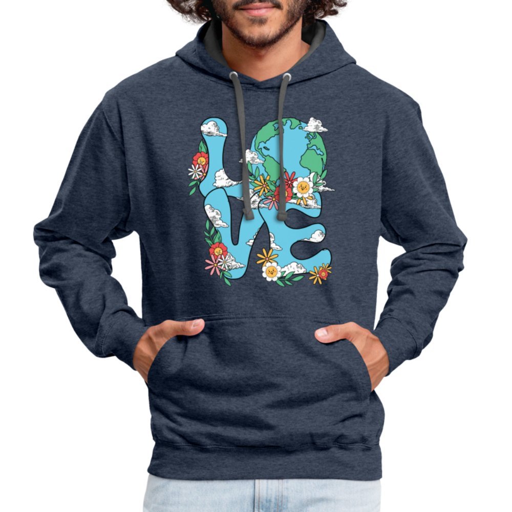 Planet's Natural Beauty Hoodie (Earth Day) - indigo heather/asphalt