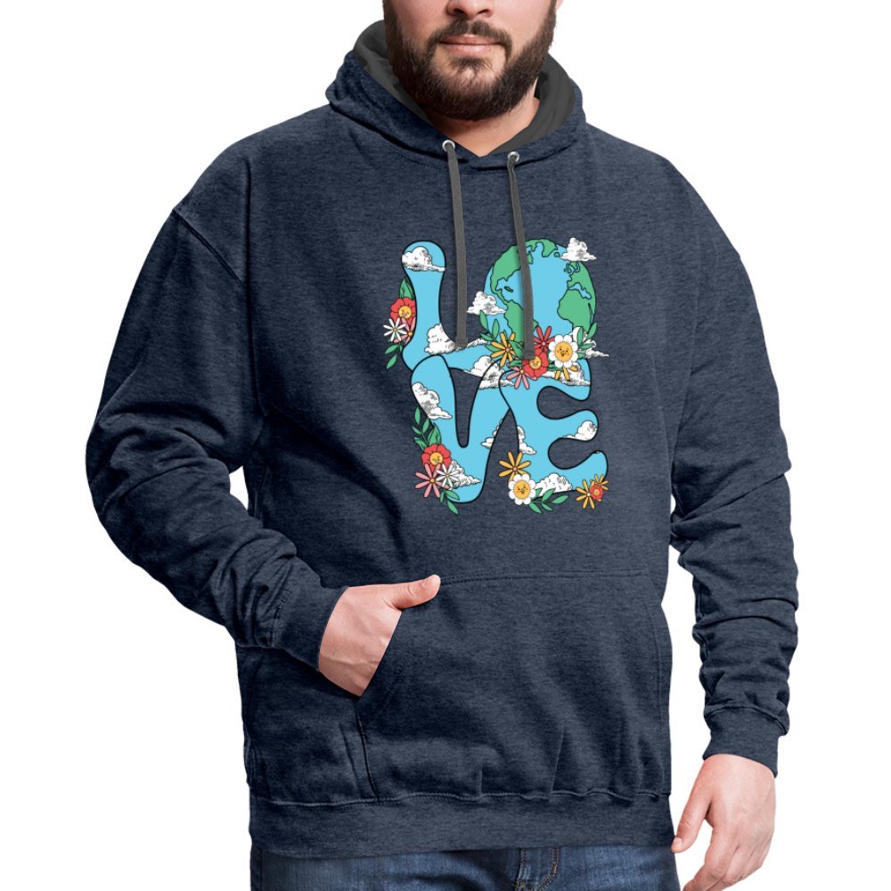 Planet's Natural Beauty Hoodie (Earth Day) - indigo heather/asphalt