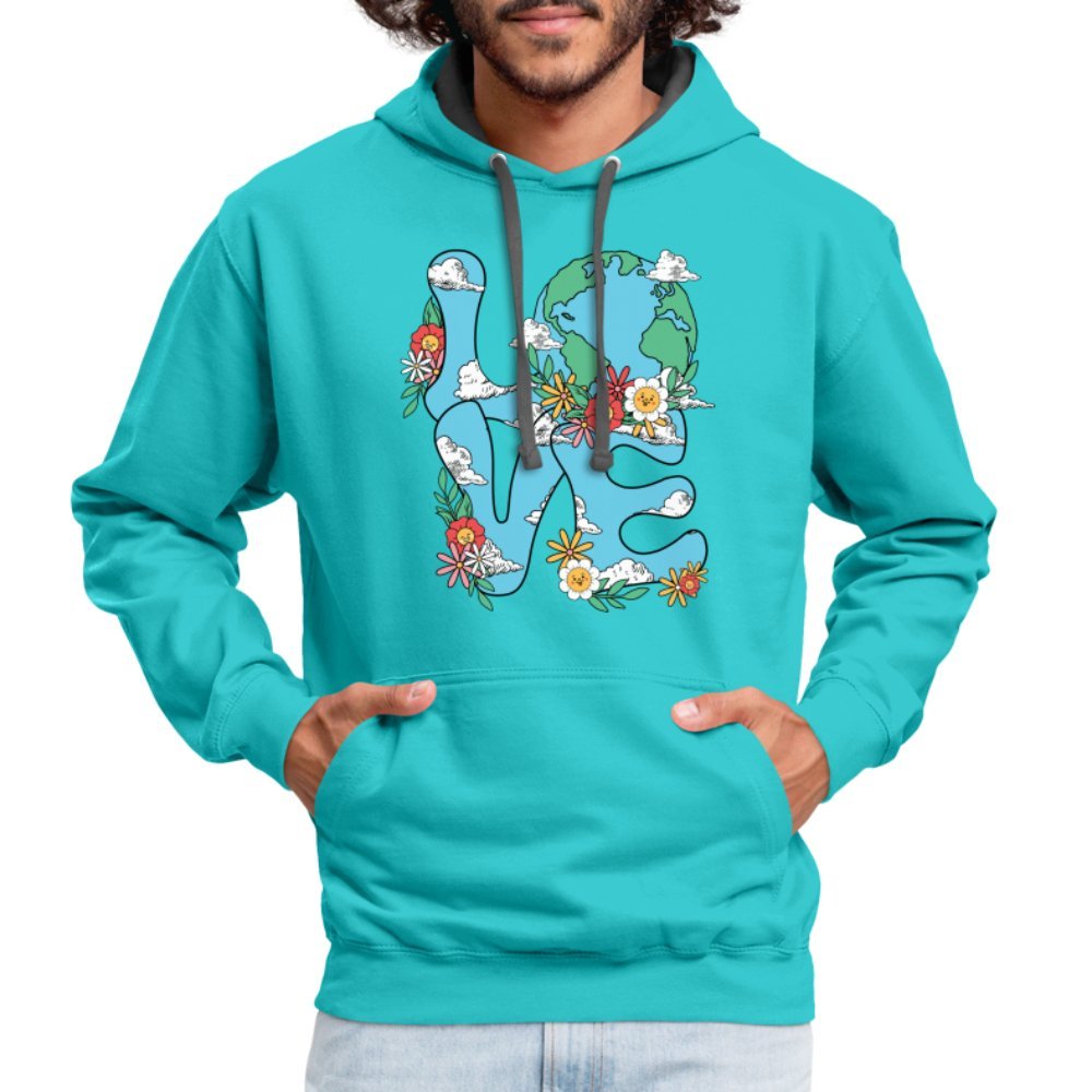 Planet's Natural Beauty Hoodie (Earth Day) - scuba blue/asphalt