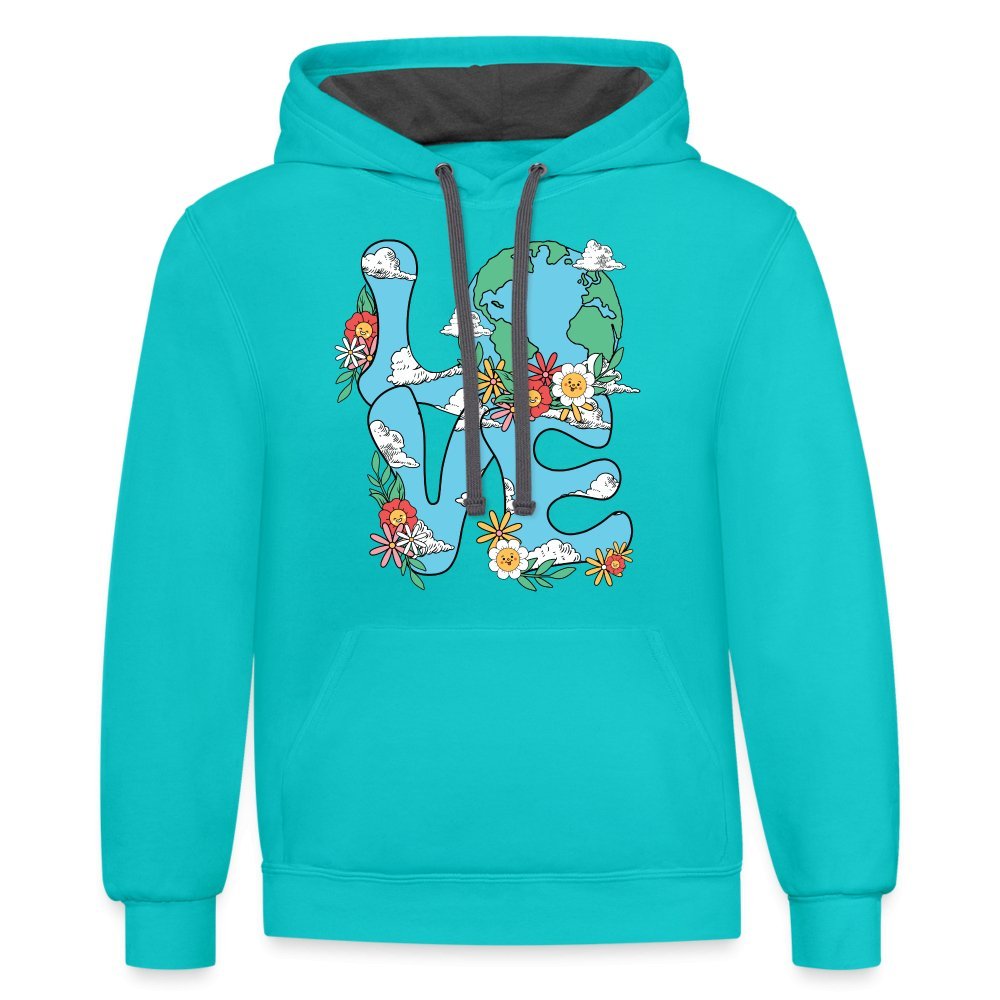 Planet's Natural Beauty Hoodie (Earth Day) - scuba blue/asphalt