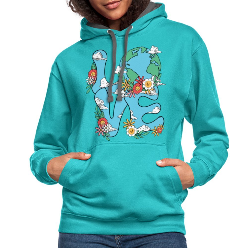 Planet's Natural Beauty Hoodie (Earth Day) - scuba blue/asphalt