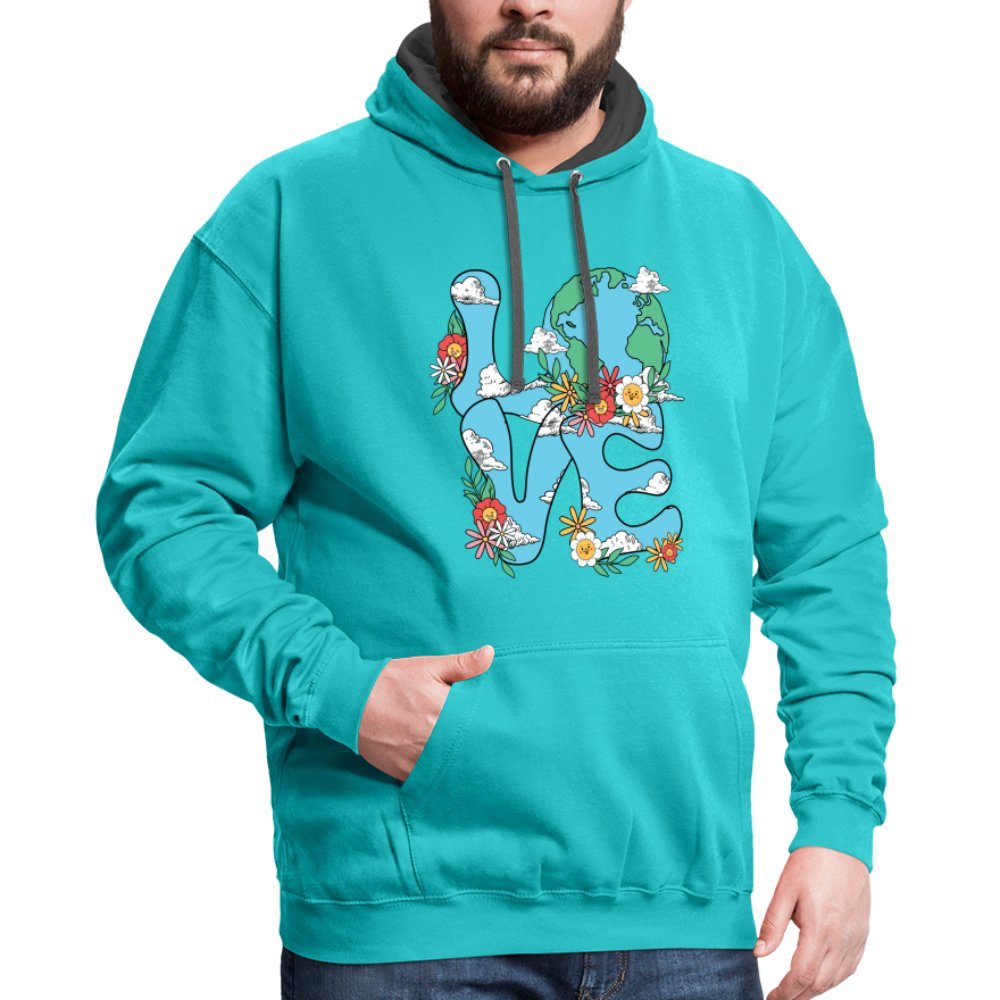 Planet's Natural Beauty Hoodie (Earth Day) - scuba blue/asphalt