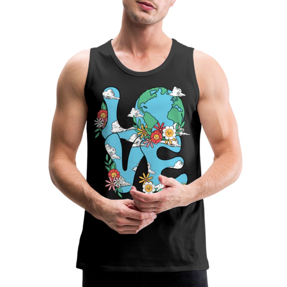 Planet's Natural Beauty Men’s Premium Tank Top (Earth Day) - black