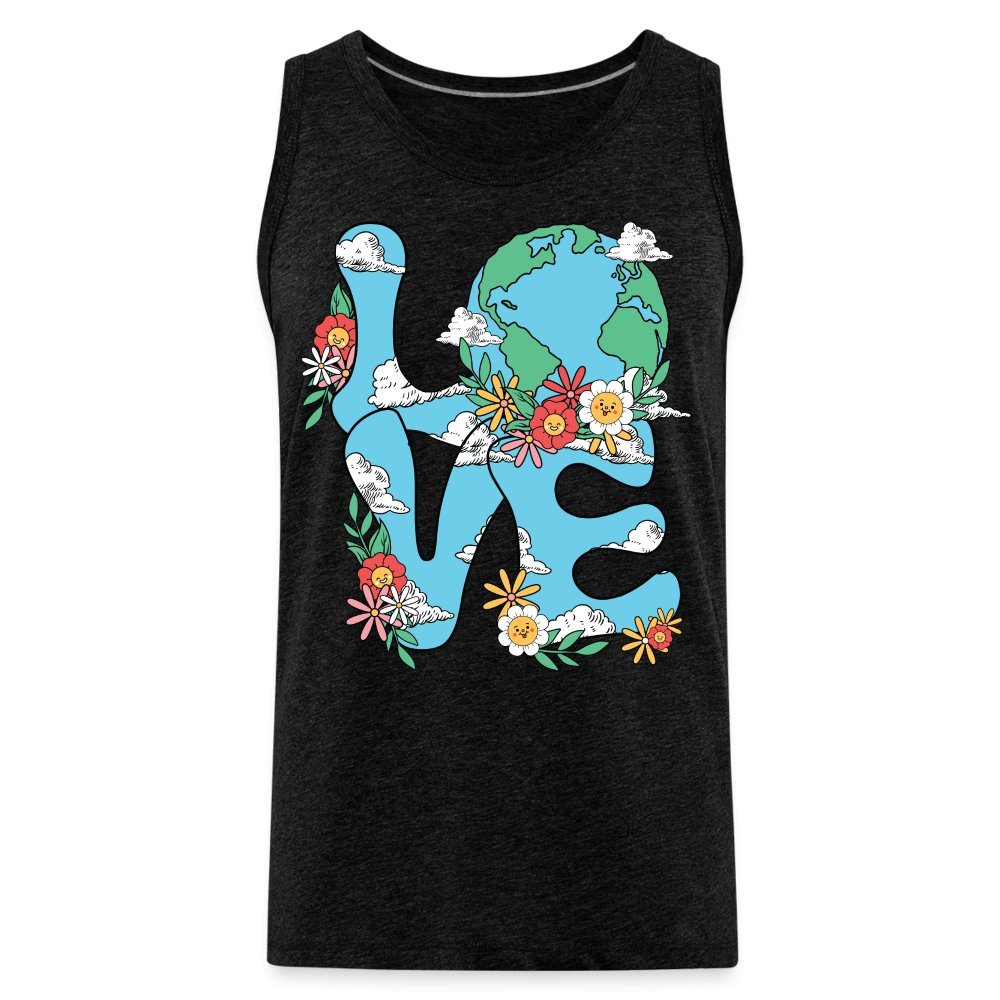 Planet's Natural Beauty Men’s Premium Tank Top (Earth Day) - charcoal grey