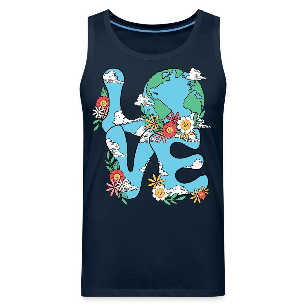 Planet's Natural Beauty Men’s Premium Tank Top (Earth Day) - deep navy