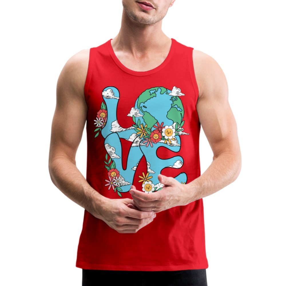 Planet's Natural Beauty Men’s Premium Tank Top (Earth Day) - red