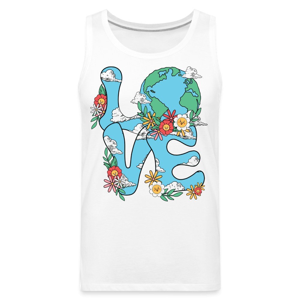 Planet's Natural Beauty Men’s Premium Tank Top (Earth Day) - white