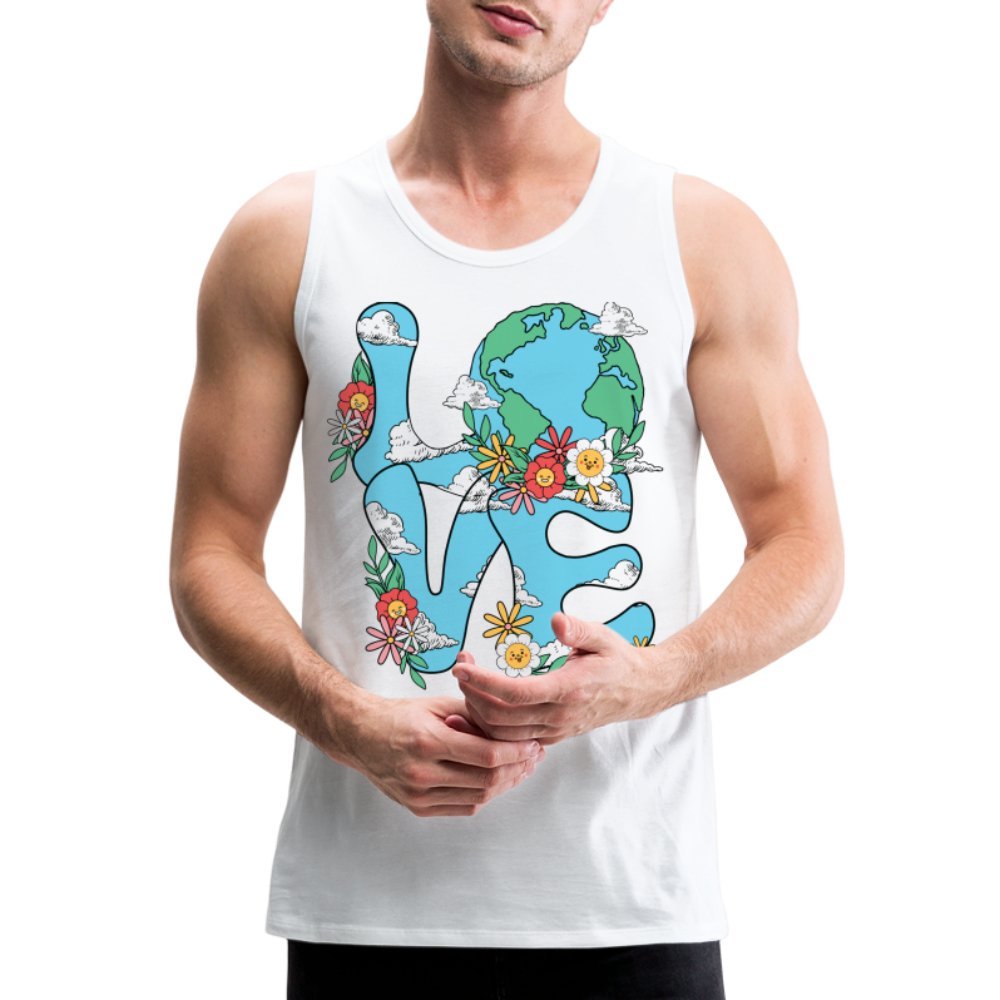 Planet's Natural Beauty Men’s Premium Tank Top (Earth Day) - white