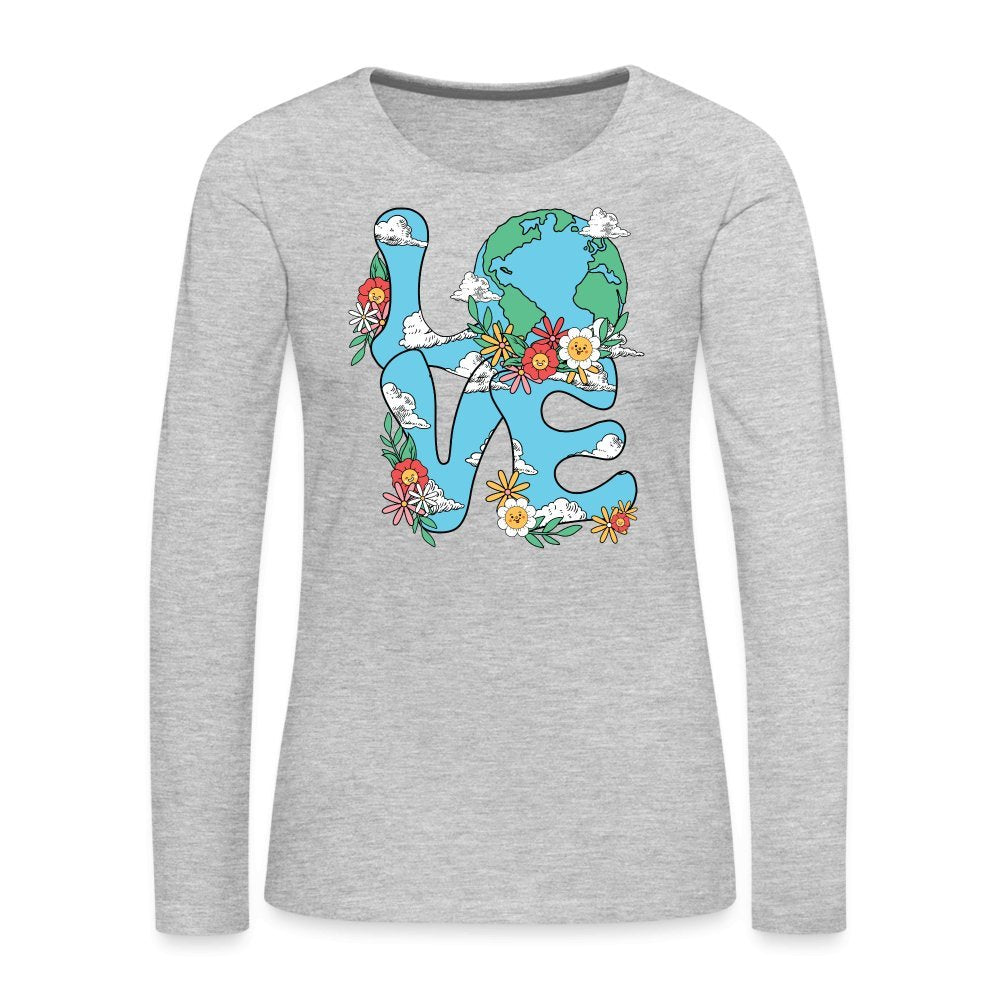 Planet's Natural Beauty Women's Premium Long Sleeve T-Shirt (Earth Day) - heather gray