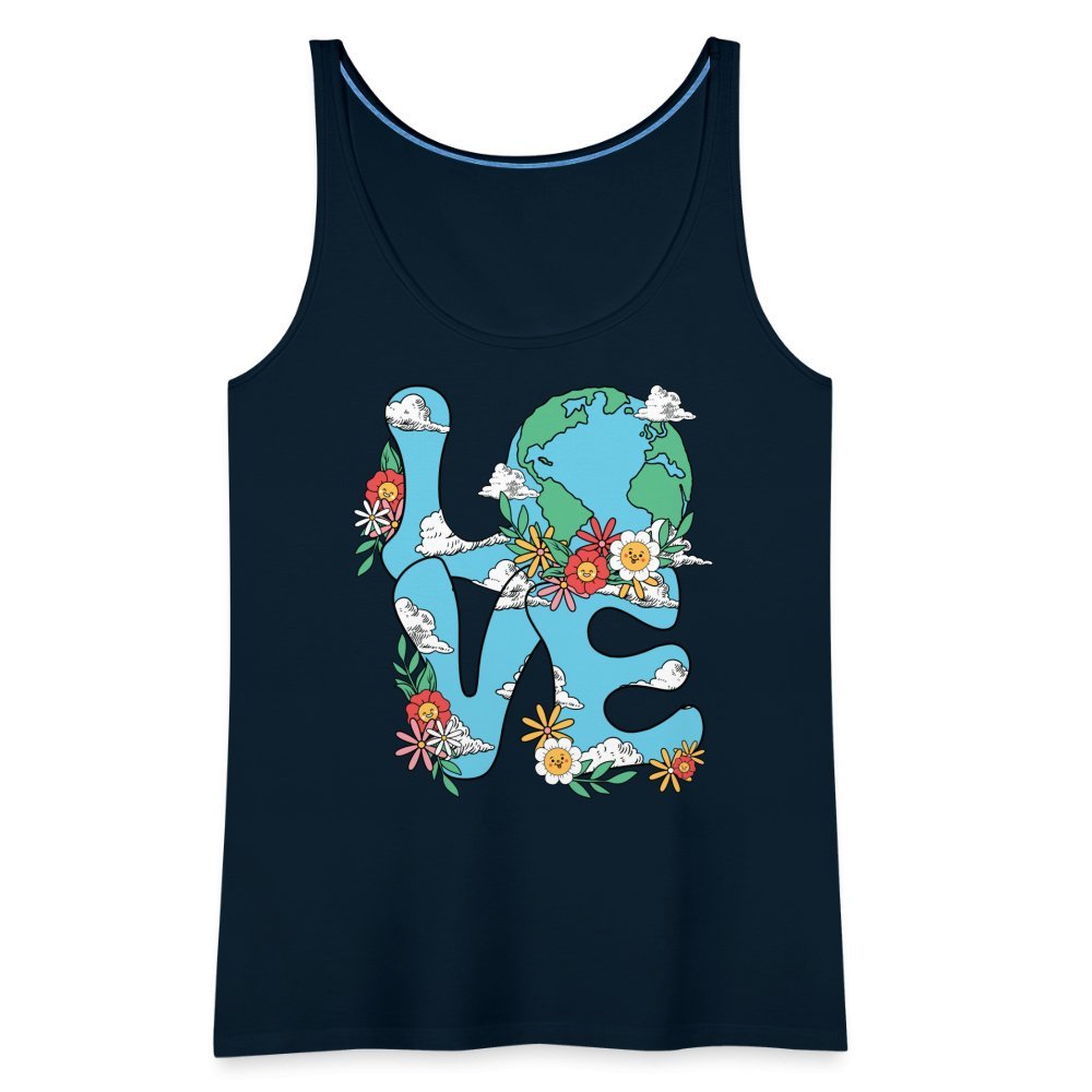 Planet's Natural Beauty Women’s Premium Tank Top (Earth Day) - deep navy