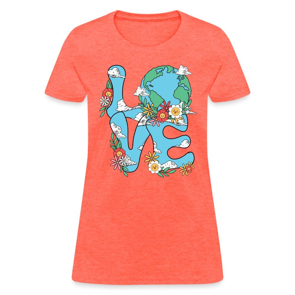 Planet's Natural Beauty Women's T-Shirt (Earth Day) - heather coral