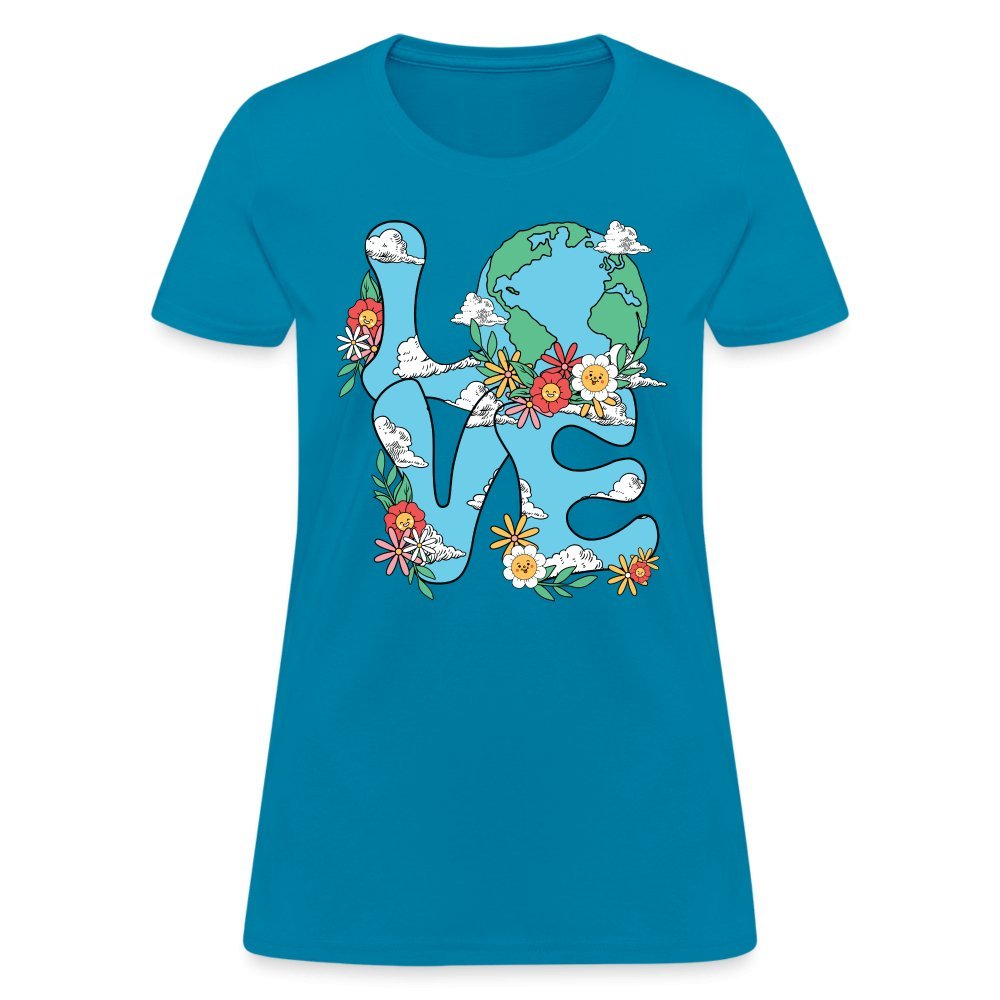 Planet's Natural Beauty Women's T-Shirt (Earth Day) - turquoise