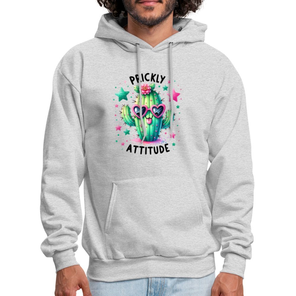 Prickly Attitude Hoodie (Cactus with Attitude) - ash