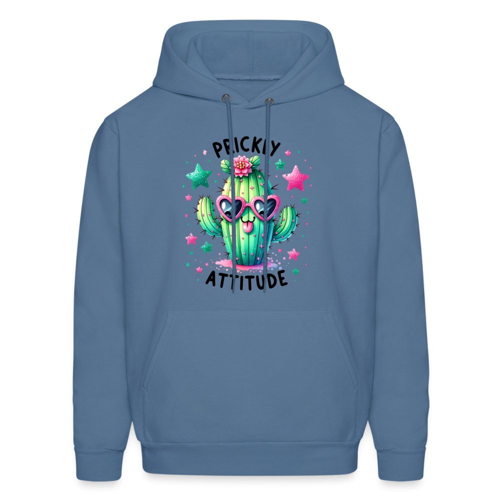 Prickly Attitude Hoodie (Cactus with Attitude) - denim blue