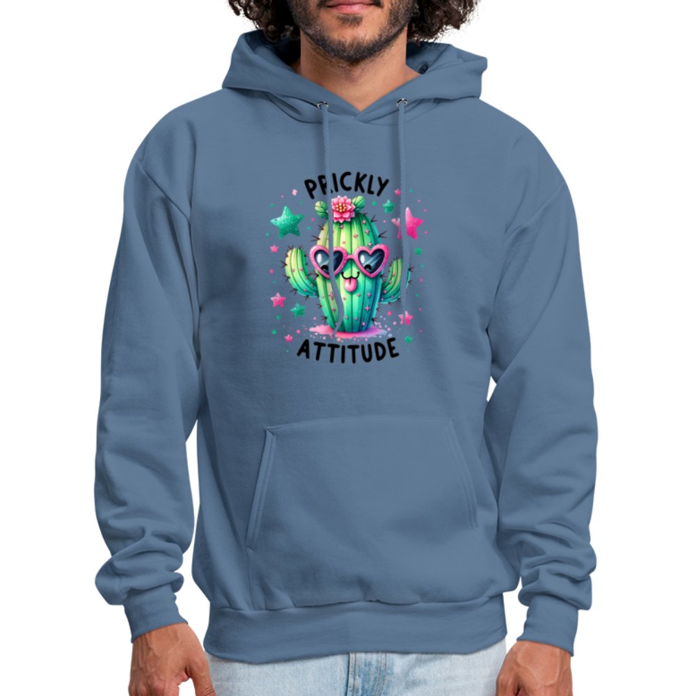 Prickly Attitude Hoodie (Cactus with Attitude) - denim blue