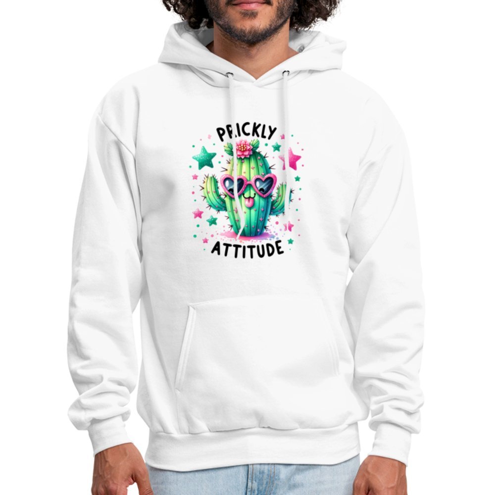 Prickly Attitude Hoodie (Cactus with Attitude) - heather gray