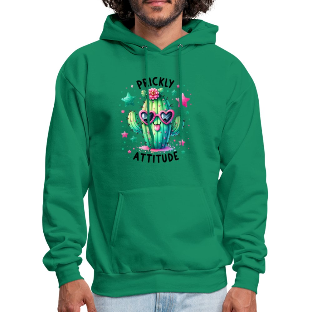 Prickly Attitude Hoodie (Cactus with Attitude) - kelly green