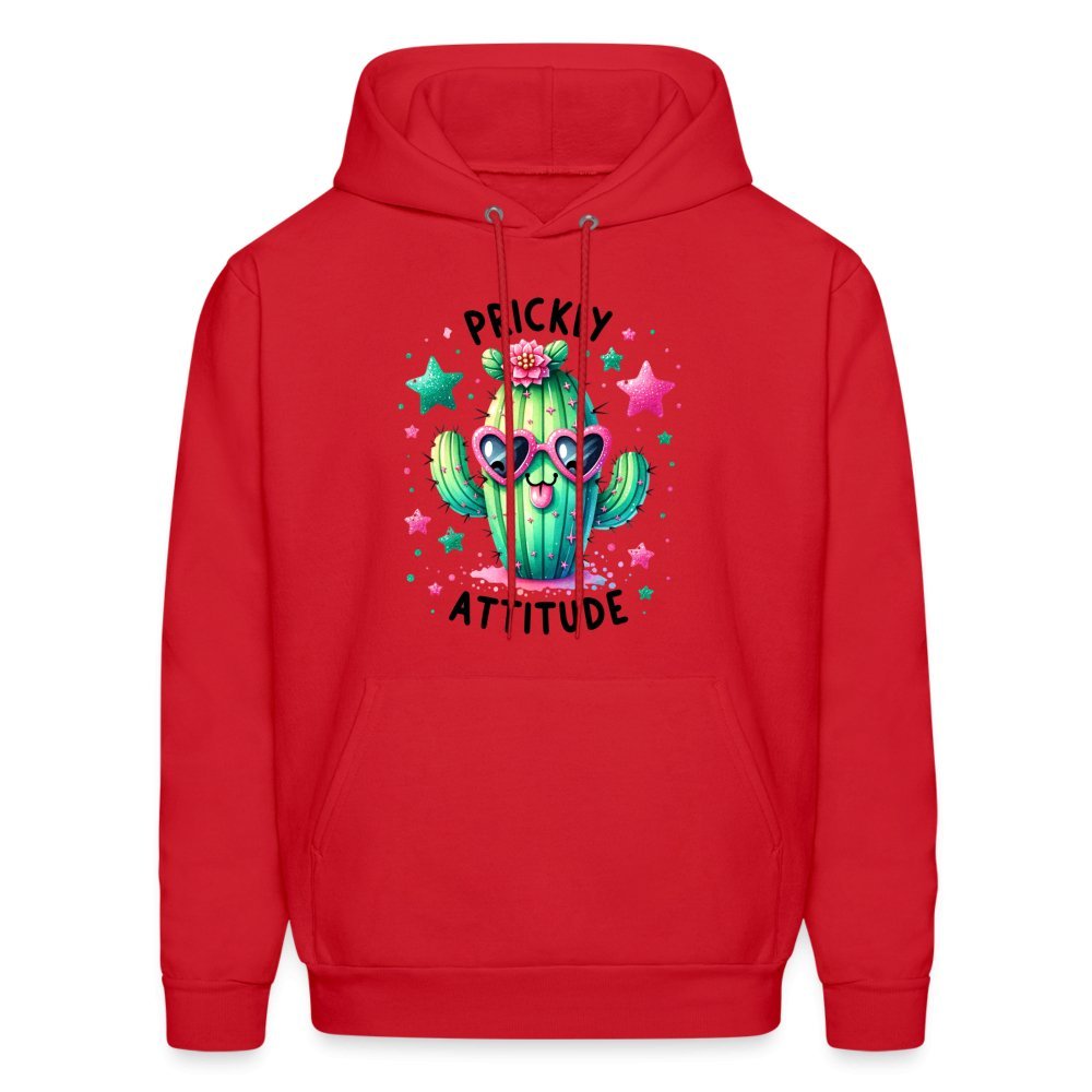 Prickly Attitude Hoodie (Cactus with Attitude) - red