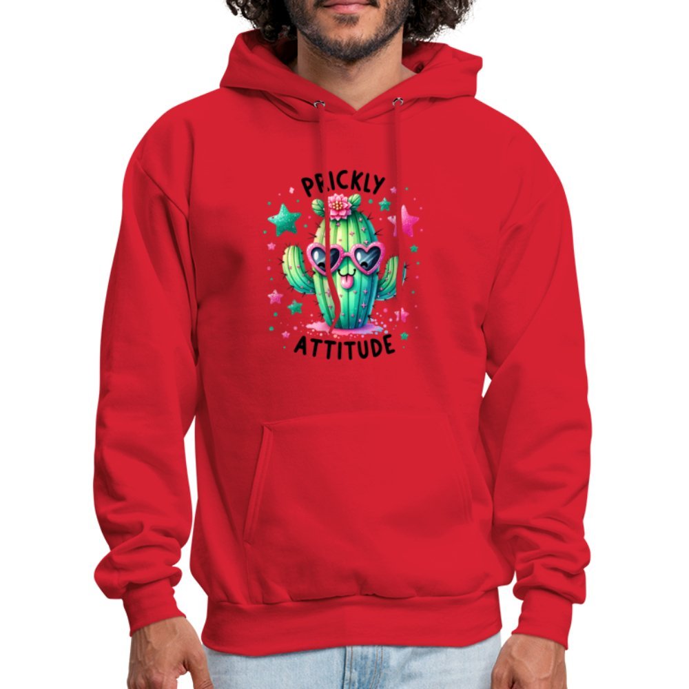 Prickly Attitude Hoodie (Cactus with Attitude) - red