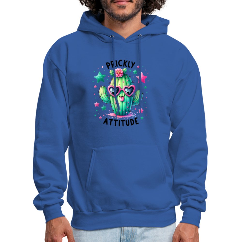 Prickly Attitude Hoodie (Cactus with Attitude) - royal blue