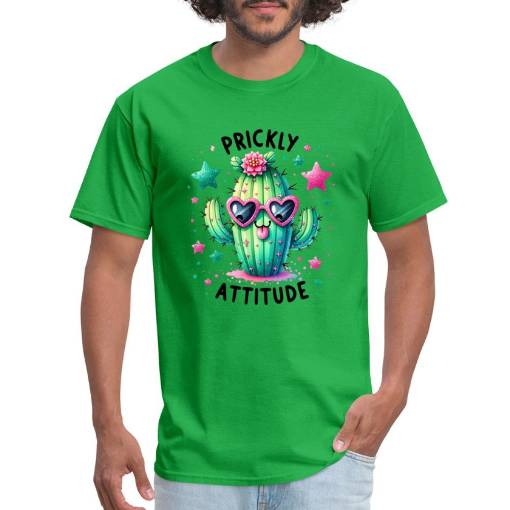 Prickly Attitude T-Shirt (Cactus with Attitude) - bright green