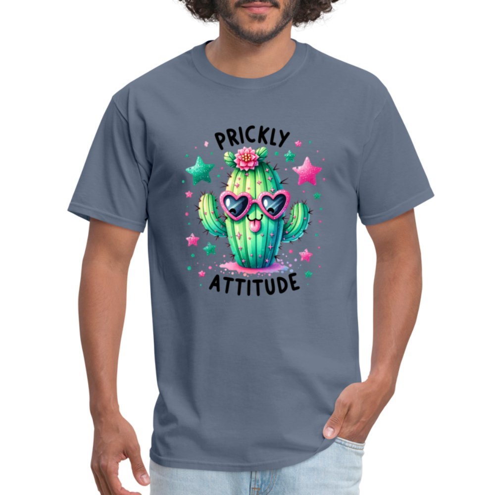 Prickly Attitude T-Shirt (Cactus with Attitude) - denim