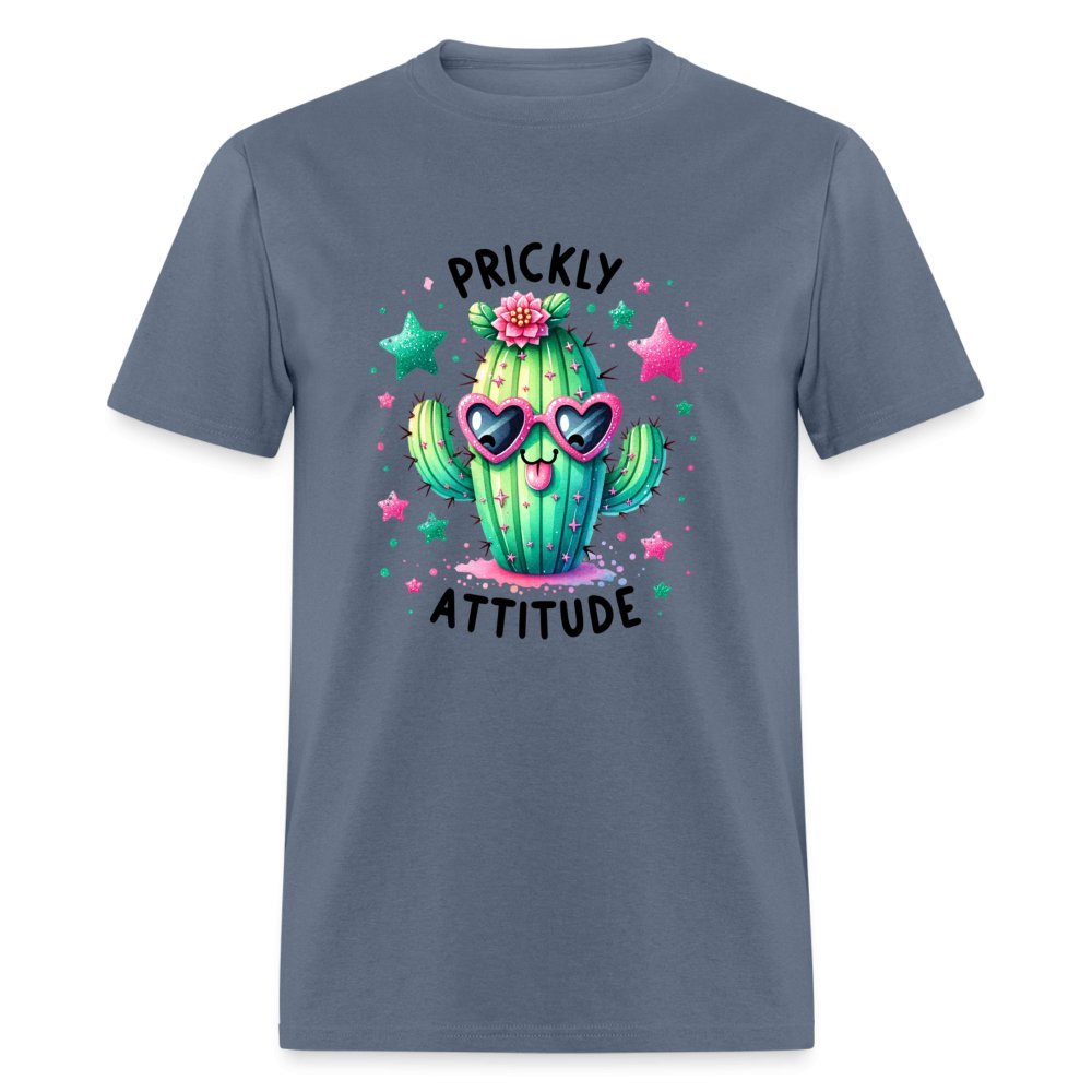 Prickly Attitude T-Shirt (Cactus with Attitude) - denim