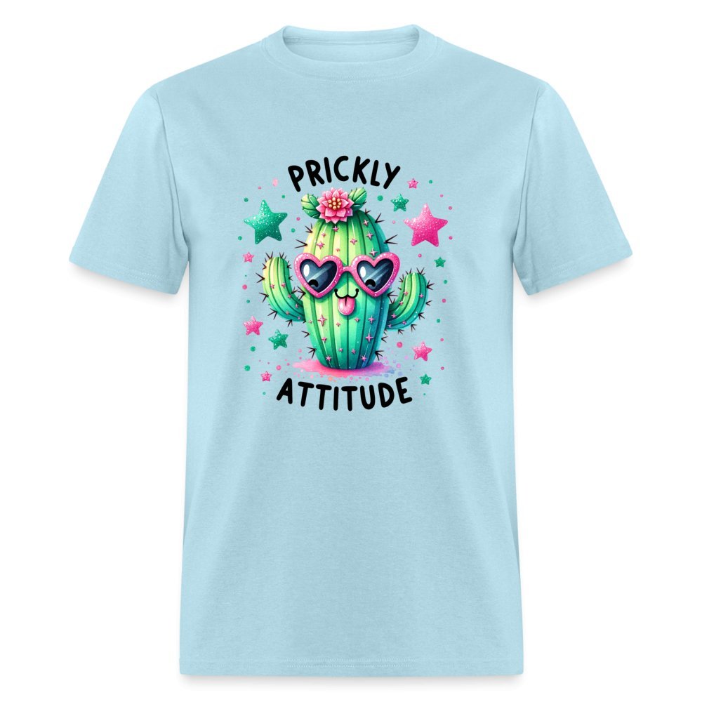 Prickly Attitude T-Shirt (Cactus with Attitude) - powder blue