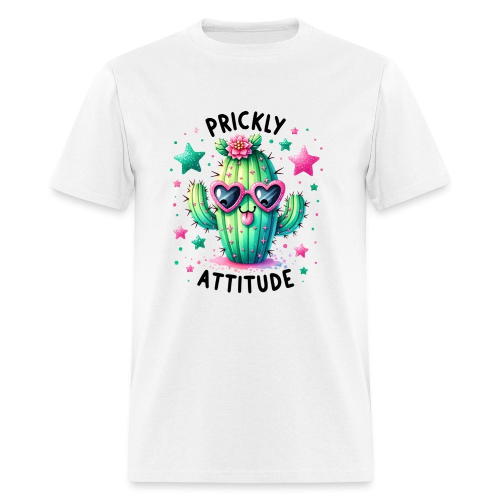 Prickly Attitude T-Shirt (Cactus with Attitude) - white