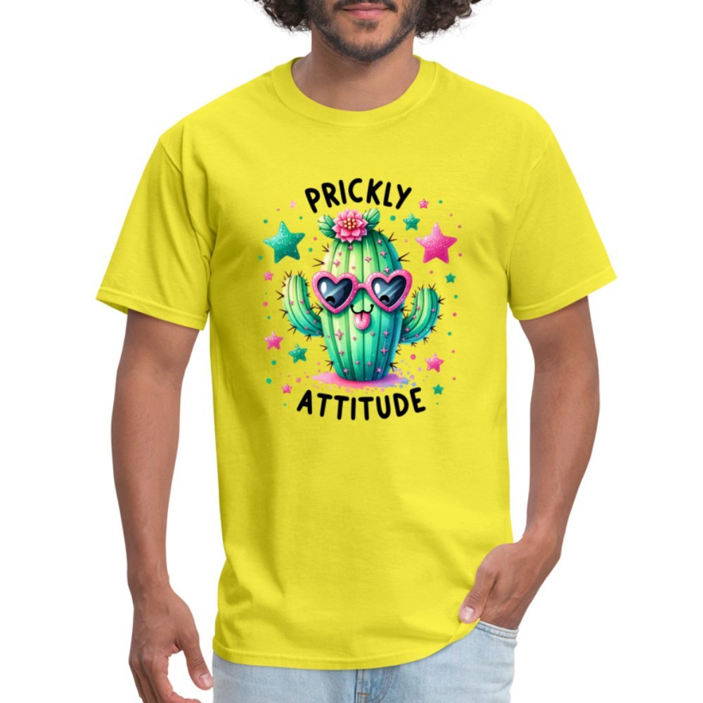 Prickly Attitude T-Shirt (Cactus with Attitude) - yellow