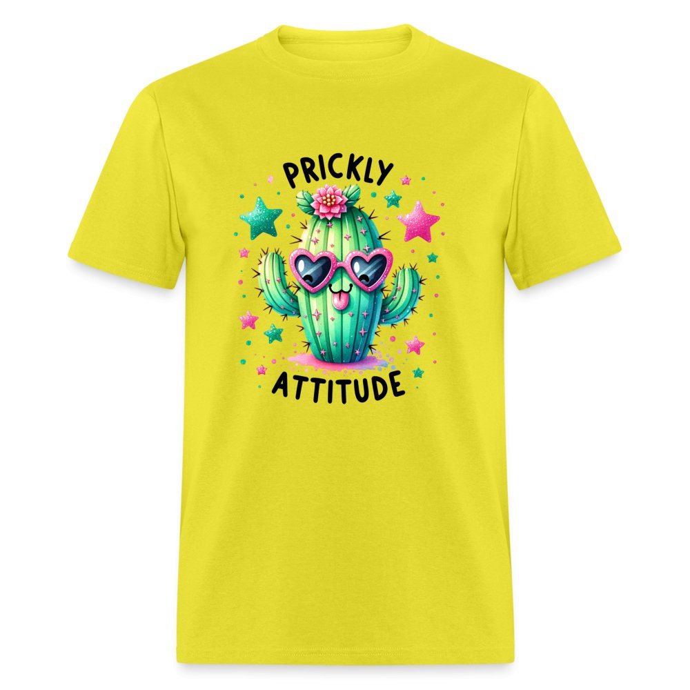 Prickly Attitude T-Shirt (Cactus with Attitude) - yellow